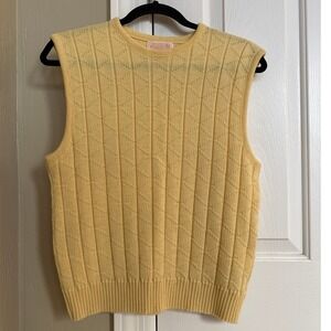 Vintage Pendleton Yellow Wool Sweater Vest‎ 100% Virgin Wool Preppy Academia M